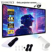 Pantalla de proyector para exteriores de 60, 72, 84, 100 y 150 pulgadas, pantalla de proyección de películas 4K HD 16:9, diseño plegable, lavable y antiarrugas, soporte portátil para proyección a doble cara, adecuada para cine en casa, oficina - Multicolor - Ver 1