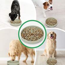 Slow Feeder Dog Bowls Silicone Maze Food Suction Bowl Feeders Pet Puzzle Lick Mat To Slow Down Eating For Medium Small Breed Size Dogs,12065438 - Màu Tím - Xem 9