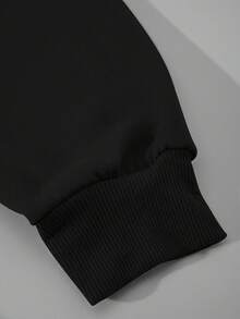 Customized Personalized Gifts, Customized Women's Round Neck Sweatshirts, Customized Front And Back Tops, Add Your Photos (Patterns/Logos/Family Photos/Selfies/Pets/Couple Photos), You Can Add Text And Photos On The Back, Choose Your Favorite Text, Customize Sweatshirts, Black Spring - Black - View 5