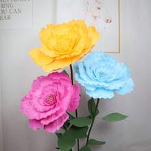 Giant Flower For Decoration Big Artificial Flower Jumbo Peony For Wedding Party Backdrop Ceremony Photography Props - 玫紅色 - 查看 3
