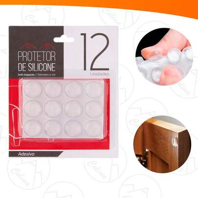 Kit 12 Protetor Adesivo Anti Impacto Protetor De Móveis Anti Ruído 2CM