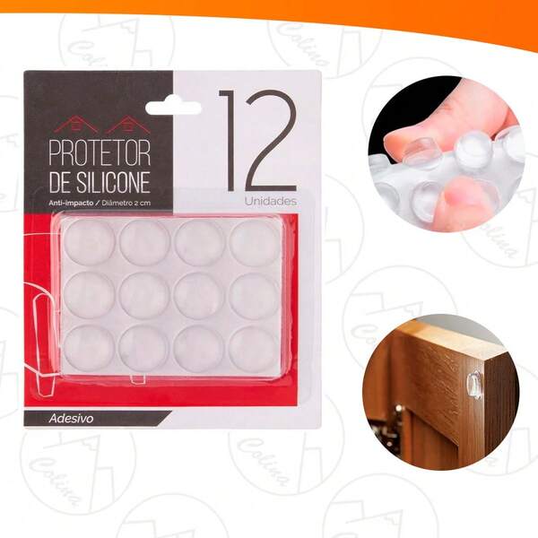 Kit 12 Protetor Adesivo Anti Impacto Protetor De Móveis Anti Ruído 2CM