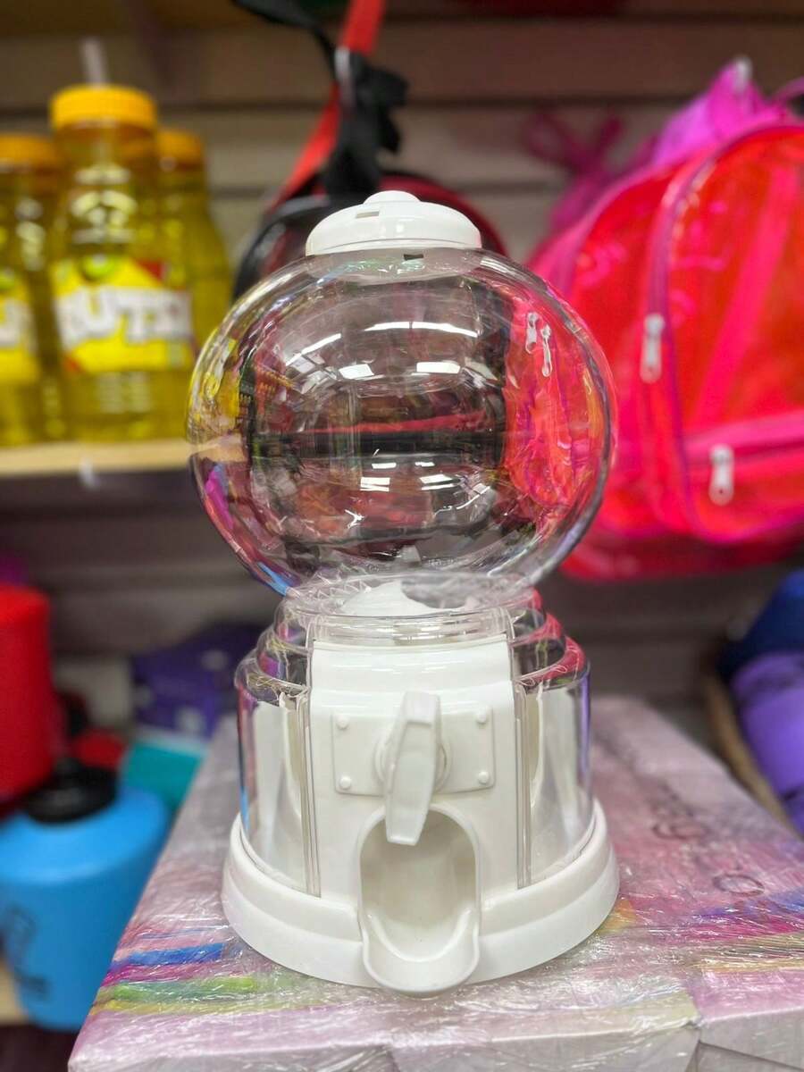 Chiclera con mecanismo dispensador de dulces caramelos máquina expendedora decoración eventos fiestas infantiles accesorios para mesa de dulces regalos creativos - Blanco - Ver 1