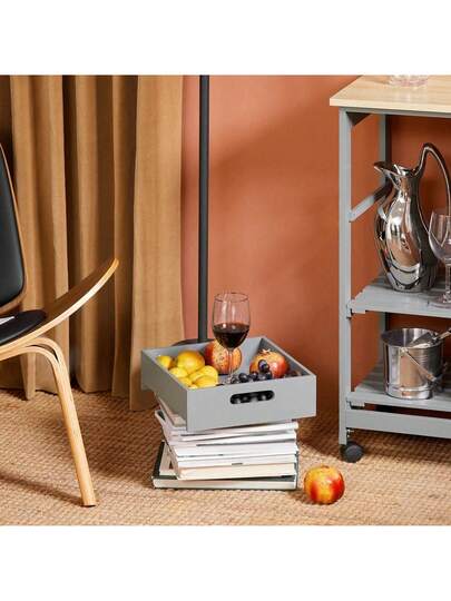 SoBuy FKW79 HG, Kitchen Trolley Cart Storage Serving Drawers Removable Tray, Grijs view 4