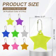 Reflective Keychains, Star And Heart Shape Bag Charms For Night Safety, Camping Travel Essentials, Christmas Gift For Friends, Reflective Keyring For Backpack Pet Stroller Wheelchair Accessories (Multicolor) - Multicolor - View 4