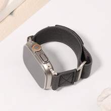 Trail Loop 尼龙表带兼容 表带 49 毫米 46 毫米 45 毫米 44 毫米 42 毫米 41 毫米 40 毫米 38 毫米 男女款，坚固编织弹性编织运动表带兼容 Ultra 系列 10/9/8/7/6/SE/5/4/3/2/1/SE - 黑色(彩) - 查看 4