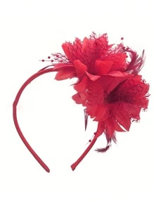 婚礼头饰，粉色头饰，优雅复古网纱羽毛女士头饰帽，派对舞会高顶礼帽，骑师俱乐部头箍配饰，发箍，发圈，头饰，头饰 - 彩色 - 查看 8