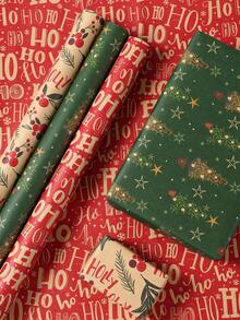 3 Pack Weihnachtsgeschenkpapier, Kraftpapier, Vintage-Weihnachtsgeschenkverpackungspapier, Weihnachtsdekoration, Partyzubehör für frohe Weihnachten, Heimdekoration, Zimmerdekoration, DIY-Geschenkverpackungsetiketten, Verpackungsaufkleber, Gastgeschenke, Weihnachtsgeschenke, Weihnachtsfeierdekoration, Weihnachtsdekoration, Dekoration für das neue Jahr 2026, Winterweihnachtsdekoration, Weihnachtsgeschenke für Zuhause, Weihnachtsdekoration - Weihnachtsgelbes Kraftpapier - Übersicht 4