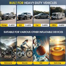 Carsun Tire Inflator Portable Air Compressor Portable Cordless Mini Air Pump With 5 Nozzle Adapters Inflater150PSl Portable Inflatable Pump Fast Inflation And Auto Shutoff Function Tires Pump For Cars Motorcycles Bikes Balls-Car Accessories,Yellow