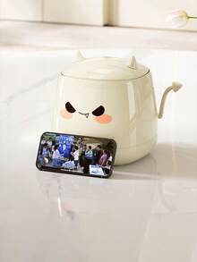 1 pieza Papelera de escritorio linda de Halloween - Papelera mini de apertura por presión, caja de almacenamiento de escritorio, decoración y regalo perfecto (Blanco lechoso/Rojo brillante) para escritorio, oficina, dormitorio.