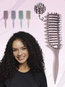 1pc Solid Color Curling Hair Brush, Made Of Nylon And Buckwheat Straw, Massage Function, Suitable For Dry And Wet Hair, Detangle And Smooth Hair, Suitable For All Styles And All Women With Curly Hair, Compact And Portable, Great Gift For Valentine's Day, Hair Accessories, Hair Styling Kit, Hair Tool Kit, Home Beauty Women Accessory Gifts ,Comb Hair ,Hair Styling Tools