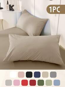 1 funda de almohada suave, funda de almohada de tamaño estándar, cierre de sobre, resistente a las arrugas, el desvanecimiento y las manchas, sin incluir el relleno de la almohada, decoración de otoño, decoración de habitación, de vuelta a la escuela, útiles escolares, blanco, rosa, negro, azul marino, beige, gris, verde, azul, verde