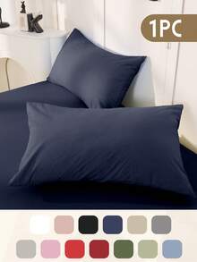 1 funda de almohada suave, funda de almohada de tamaño estándar, cierre de sobre, resistente a las arrugas, el desvanecimiento y las manchas, sin incluir el relleno de la almohada, decoración de otoño, decoración de habitación, de vuelta a la escuela, útiles escolares, blanco, rosa, negro, azul marino, beige, gris, verde, azul, verde
