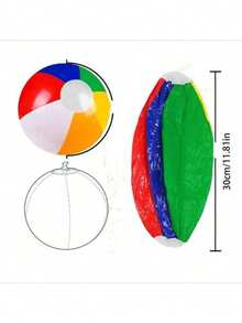 1pc Beach Ball, Summer Inflatable 6-Color Rainbow Pool Water Party Decoration, Suitable For Lawn, Beach, Beach Team Games, Gifts,Party Supplies,Beach Essentials,Pool Games,Swimming Games,Inflatable Games