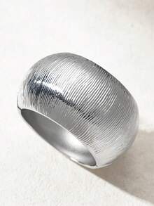 1pc Retro Exaggerated Punk Style Acrylic Asymmetric Bracelet, Minimalist Thick Multi-Color Beaded Bracelet, Suitable For Women's Daily Commute, Gathering With Friends, Romantic Vacation, Street Photography, Fashion Show Accessories (The Texture And Color Of The Bracelet Are Subject To The Actual Item) - Brown Flocked Vertical Striped Set 2 - View 3