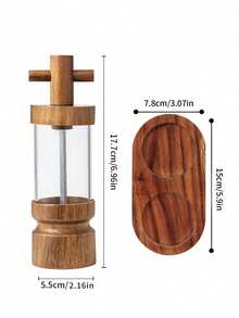 Rosewood Manual Black Pepper Grinder, Sea Salt Grinder, Rosewood Manual Grinder With Transparent Acrylic Pepper Bottle, Adjustable Coarseness Pepper Seasoning Jar, Creative Pepper Grinder, Rama Kitchen Essential, Kitchen Use, High-End Restaurant Supplies, Housewarming Gift, Halloween And Christmas Party Supplies