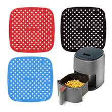 1 pieza Almohadilla reutilizable para freidora de aire, Forro de silicona antiadherente para freidora de aire, Herramienta de cocina fácil de limpiar, Herramienta de cocina para reuniones familiares de Acción de Gracias y Navidad - Multicolor - Ver 12