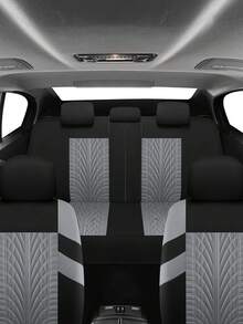 Universal Car Seat Covers Full Set - Airbag Compatible Auto Seat Protectors For SUV, Sedan, Van - 9-Piece Set (2 Front Covers + Backrest Cover + Rear Bench Cover + 5 Headrest Covers) & 4-Piece Set (2 Front Covers + 2 Headrest Covers) - 款式A - 查看 7