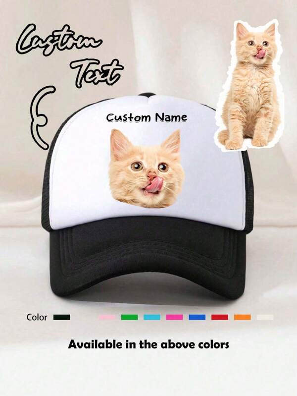 Gorra de camionero personalizada con foto y nombre de mascota, gorra unisex personalizada, gorra de camionero unisex, gorras personalizadas, gorras personalizadas, gorras de camionero, perro, vintage, casual, unisex, hipster, dinero viejo, elegante, lindo, personalizado, único, personalizado, regalos ideales para él, regalos ideales para ella, novio, novia, familia, amigos, abuelos, amantes de los gatos, amantes de los perros, verano