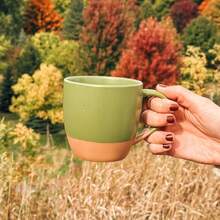 Mora Ceramic Large Latte Mug Set Of 4, 16oz - Microwavable, Porcelain Coffee Cups With Big Handle - Modern, Boho, Unique Style For Any Kitchen. Microwave Safe Stoneware - Assorted Neutrals-176765 - Màu sắc Safari - Xem 6