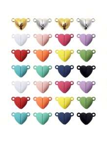 5-20对心形磁扣连接器 DIY 珠宝制作配件 情侣项链手链