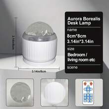 USB Powered, Wave Pattern & Aurora Projection Lamp With 24-Key Remote Control - 16 Color Changing, Starry LED, Suitable For Bedroom, Living Room, Party, Birthday, Valentine's Day Gift