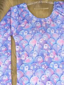 Maiô Infantil Manga Longa Com Saída De Praia Com Proteção Térmica - Escama Azul - Visão 9