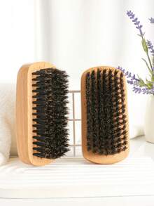 1 pezzo Spazzola per barba in legno, strumento per la cura della barba con setole morbide per uomo