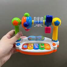 儿童旋转音乐玩具钢琴、灯光、节奏游戏和歌曲播放玩具、早教益智互动玩具、婴儿圣诞礼物