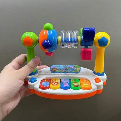 Children's Rotating Musical Toy Piano, Lighting, Rhythm Game And Song Playback Toy, Early Learning Educational Interactive Toy, Baby Christmas Gift