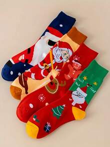 10 双随机圣诞派对男士中筒袜、秋季袜子 - 彩色 - 查看 4