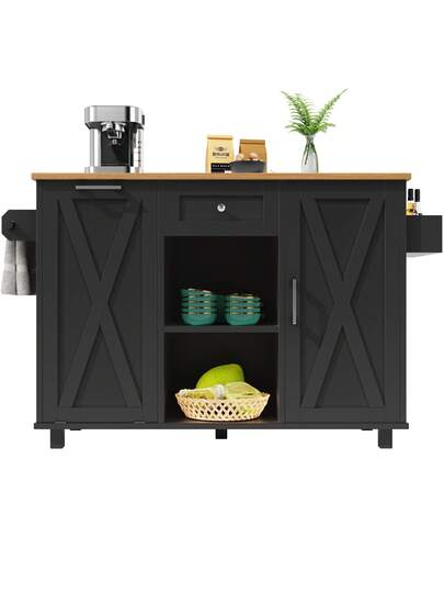 Sairedel Moderne Kitchen Isl In Wit Multifunctional Buffet Cabinet Integrated Trash Can Compartment Flexible Dining Tafel Snack Shelves Stretch Function Cabinets Intelligent Storage Space The Area view 9