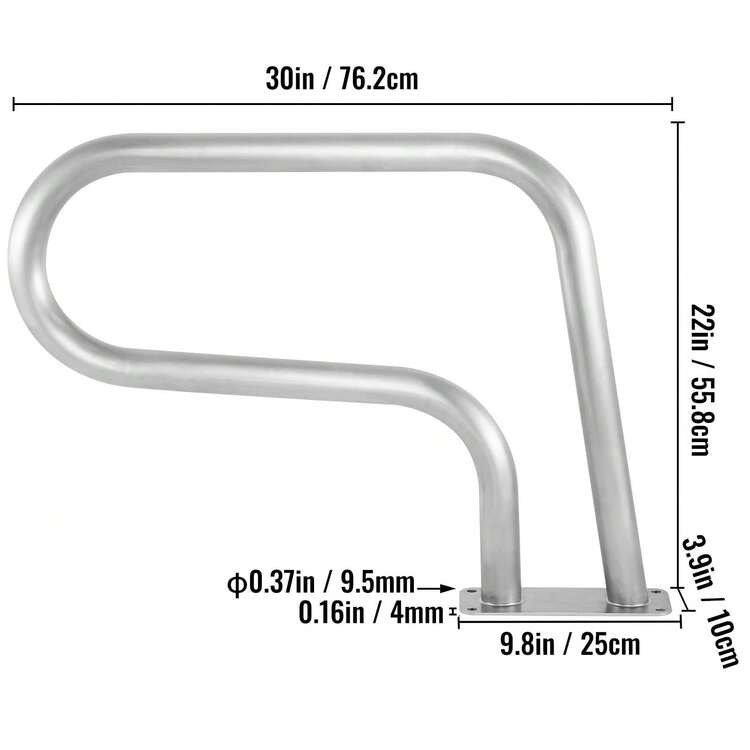 Barandilla para piscina 30x22 Barandilla para piscina Acero inoxidable 304 Capacidad de carga de 250 libras Barandilla para piscina plateada a prueba de herrumbre Barandilla para piscina humanizada con cubierta de agarre azul y broca M8 y tornillos autorroscantes - Plateado - Añade 10