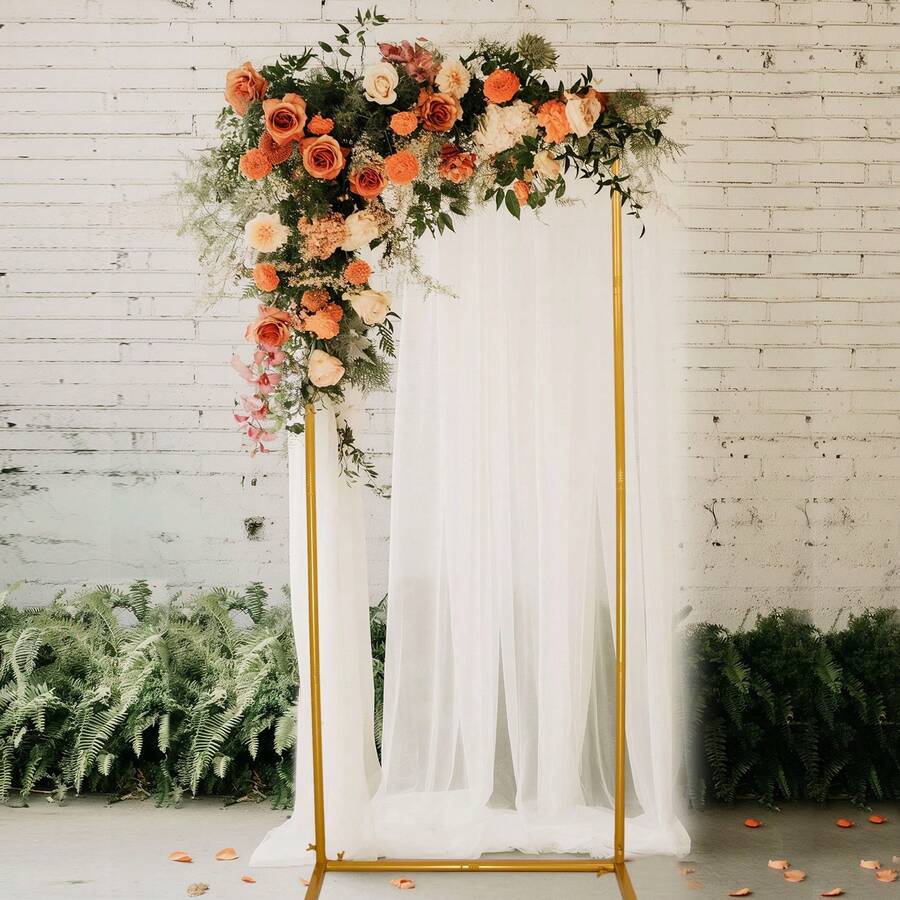 6.6 FT Wedding Arch Backdrop Stand For Parties, Balloon Arch Stand, Wedding Arches For Ceremony, Metal Arch Backdrop Stand For Bridal Baby Showers, Birthday Party Decoration Door Frame Gold - 金色 - 查看 1