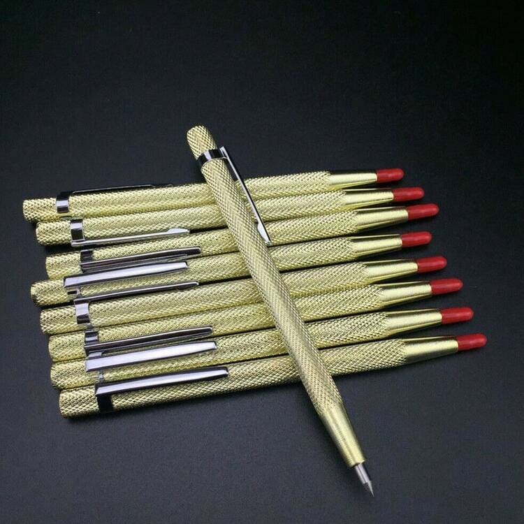2X SCRIBERTool Tungsten Engineering Point Scriber Sheet Carbide Metal Pen Tipped - Gold - View 3