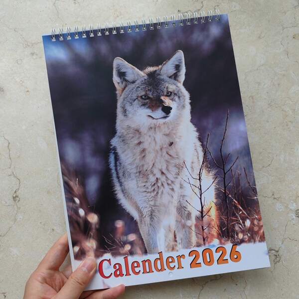 1pc 2026 Dog Theme Calendar, 11" X 8" Large Size Calendar With Unique Page For Each Month, Made Of Thick Paper, Suitable For Home, Office Or Classroom Planning, Design With Ample Writing Space