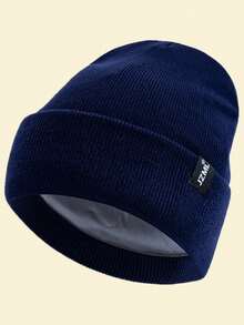 JZML 1 件男女通用时尚缎面衬里光滑防静电便帽，适合秋冬季，日常保暖针织帽秋季装 - Daily Beanie - 查看 15