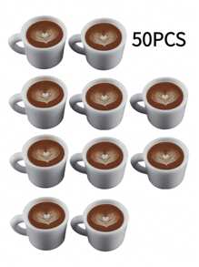 2pcs/5pcs Mini Latte Art 3D Resin Beverage Cups, Dollhouse DIY Bakery Shop Coffee Shop Decor Accessories, Home Desktop Display