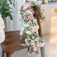 1 pièce Vigne d'Alice de 175 cm, tissu de soie, convient pour la décoration de mariage, l'extérieur, la décoration de fête, le centre de table, la décoration de printemps/été, la décoration d'automne, fleur artificielle, plante artificielle, vigne de plante artificielle, décoration d'Halloween, rose, marguerite