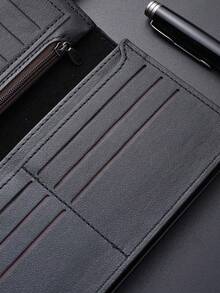 男士钱包，竖款，大容量，柔软皮革，送给爸爸、男朋友、搭配西装、新年、情人节的礼物