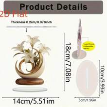 1/2 Pc, Acrylic Elegant Lily Decoration Accessory, Suitable For Living Room, Bedroom, Study, Office Decoration, Home Decoration, Girl's Room Decoration, Gift For Friends, Christmas Decoration, 2D