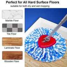 3 Pack Spin Mop Replacement Heads For O Cedar RinseClean 2Tank System Microfiber Refills With Deep Cleaning Performance Machine Washable Includes 1 Mop Base In Blue Ideal For Efficient Floor Maintenance In Home And Commercial Spaces - Blue - View 4