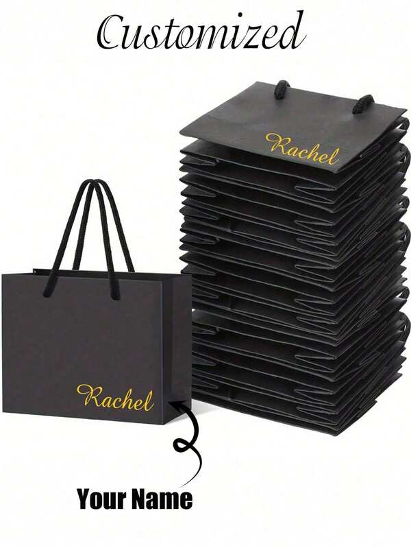 Sacolas de presente de papel kraft personalizadas com alças, sacolas de presente personalizadas, sacolas de presente de cor sólida, substitutos para caixas de presente, artigos para casamento, artigos para festas, sacolas de presente, sacolas de presente para madrinhas, sacolas de presente para padrinhos, sacolas de presente de noivado, presentes de casamento, requintadas, elegantes, adequadas para presentear familiares, amigos e colegas