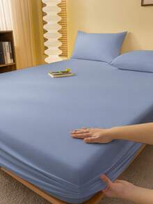 1 pieza Sábana ajustable, Ropa de cama, Protector de colchón, Textil para el hogar acogedor, Cubrecama, Amigable con la piel, Sábanas, Protector de colchón transpirable y antipelusas, Suave y amigable con la piel, Para cama individual, cama twin, cama full, cama queen y cama king, Para todas las estaciones, Ropa de cama decorativa elegante y encantadora para dormitorio o residencia, Lavable a máquina, Blanco, Rosa, Negro, Azul marino, Beige, Gris, Azul, Verde, Decoración de otoño, Decoración de habitación, Vuelta al colegio, Útiles escolares