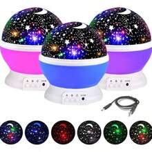 360º Galaxy Star Projector Lamp Star Master Colorful Dome Structure Lampshade - màu đen - Xem 3