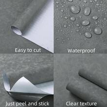 Peel And Stick Wallpaper Black Removable Wallpaper Modern Black Embossed Thicken Self Adhesive Textured Contact Paper For Cabinets Walls Waterproof Vinyl Roll 78.7x 15.7 Kitchen Decor - 78.7"L x 15.7"W + Grey-green - View 7