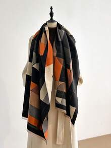 1 chiếc khăn choàng cổ ấm áp bằng vải cashmere giả jacquard họa tiết mèo tối giản, thích hợp cho phòng có máy lạnh, khăn choàng cổ đa năng thời trang cho mùa thu/đông dành cho nữ, khăn choàng mùa đông cho trang phục - Nhiều màu - Xem 16