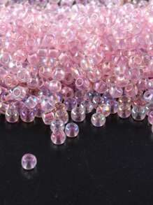 GO2CJBEADS 10克多色2毫米银线圆形洛可可玻璃种子珠，可DIY手链