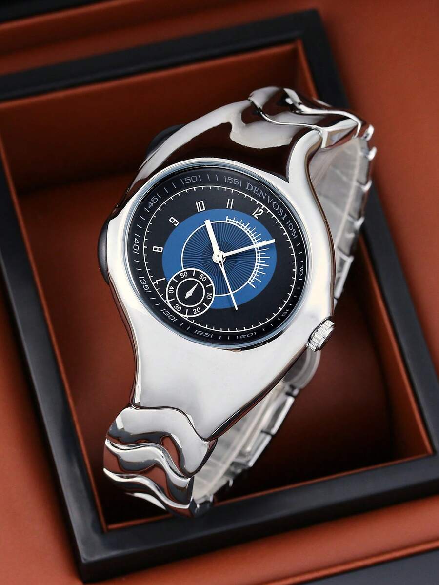 Unique Wrist Watch, Y2K Men's Quartz Watches, Futuristic Watch - 黑藍色 - 查看 1