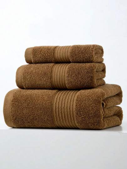 1pc Bath Towel, Brown Simple Lightweight Solid Color Rectangular 70*140cm For Adults Men Women Swimming Bathing Wrap Towel Or 34*74cm Face/Hand Towel Or 34*34cm Handkerchief, Quick Dry Absorbent Soft For Bathroom, Kitchen, Travel, Holiday Gift, Gym, Beach, Hotel, Salon, Outdoor Shower Towels For Beauty Salon, Hotel Sports,Home Essentials, Towel, Skin Care